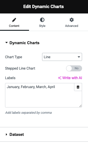 Dynamic Charts widget by DynamicKit for Elementor plugin.